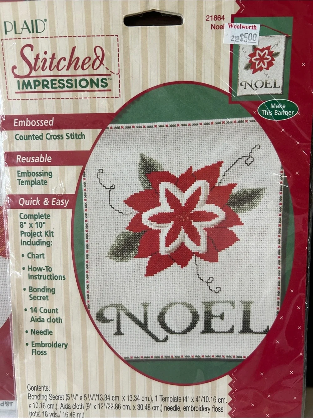PLAID Stitched Impressions VINTAGE Holiday Cross Stitch Design Kits